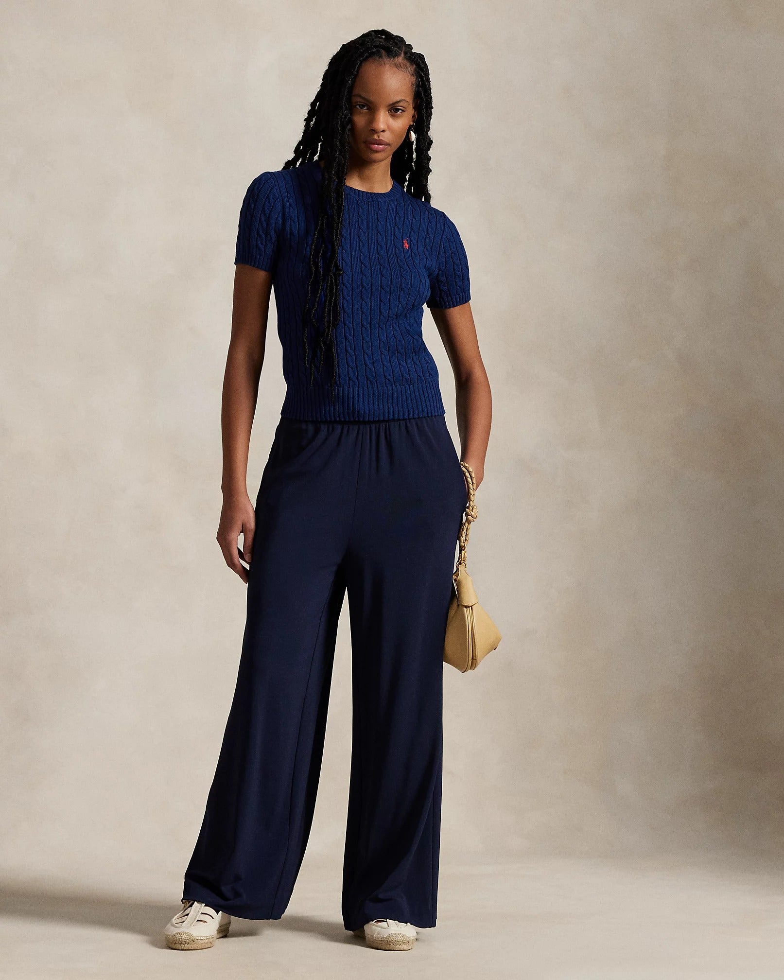 Ralph Lauren Pullover | Kurzarm-Pullover mit Zopfmuster