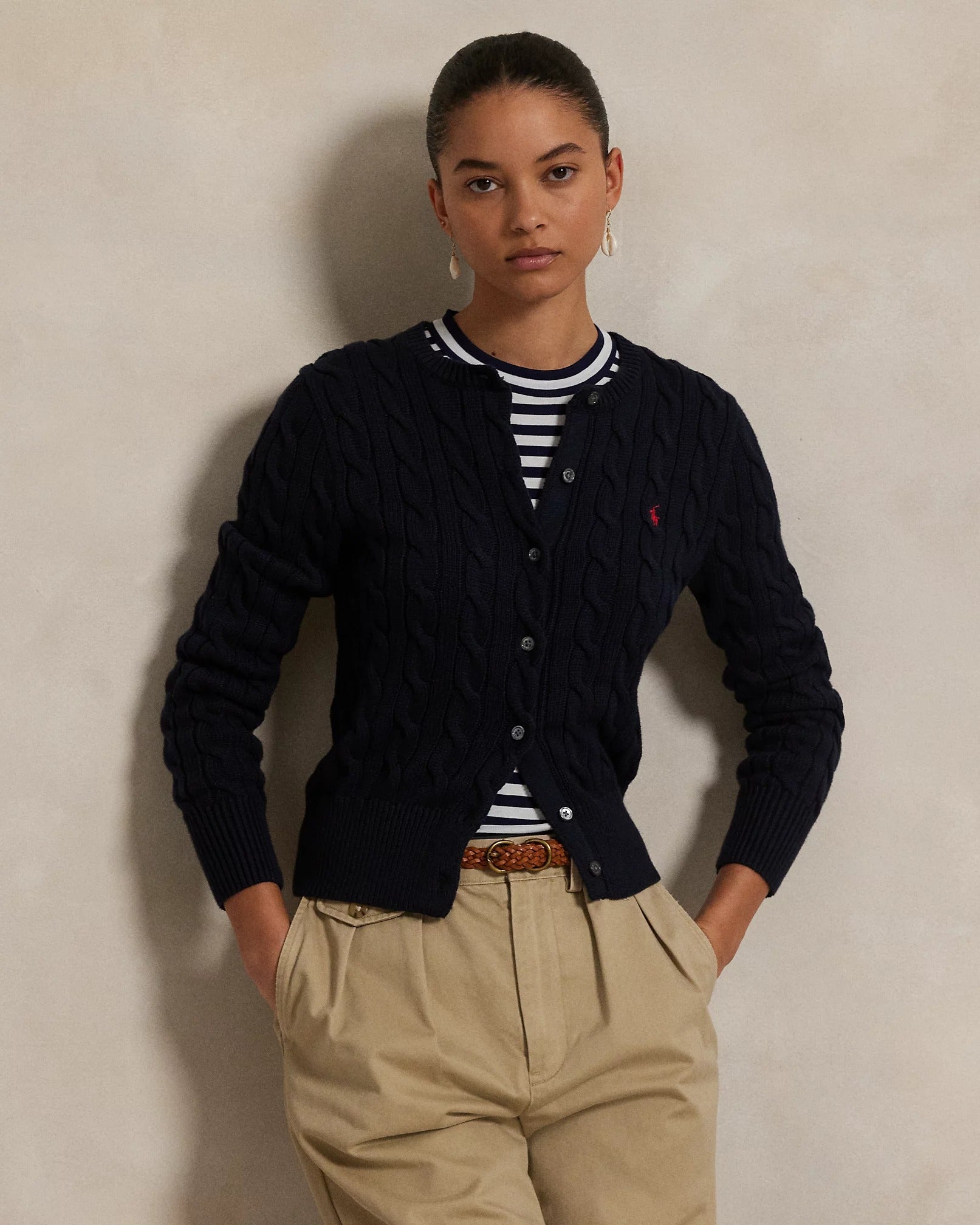 Ralph Lauren Cardigan | Zopfstrick aus Baumwolle