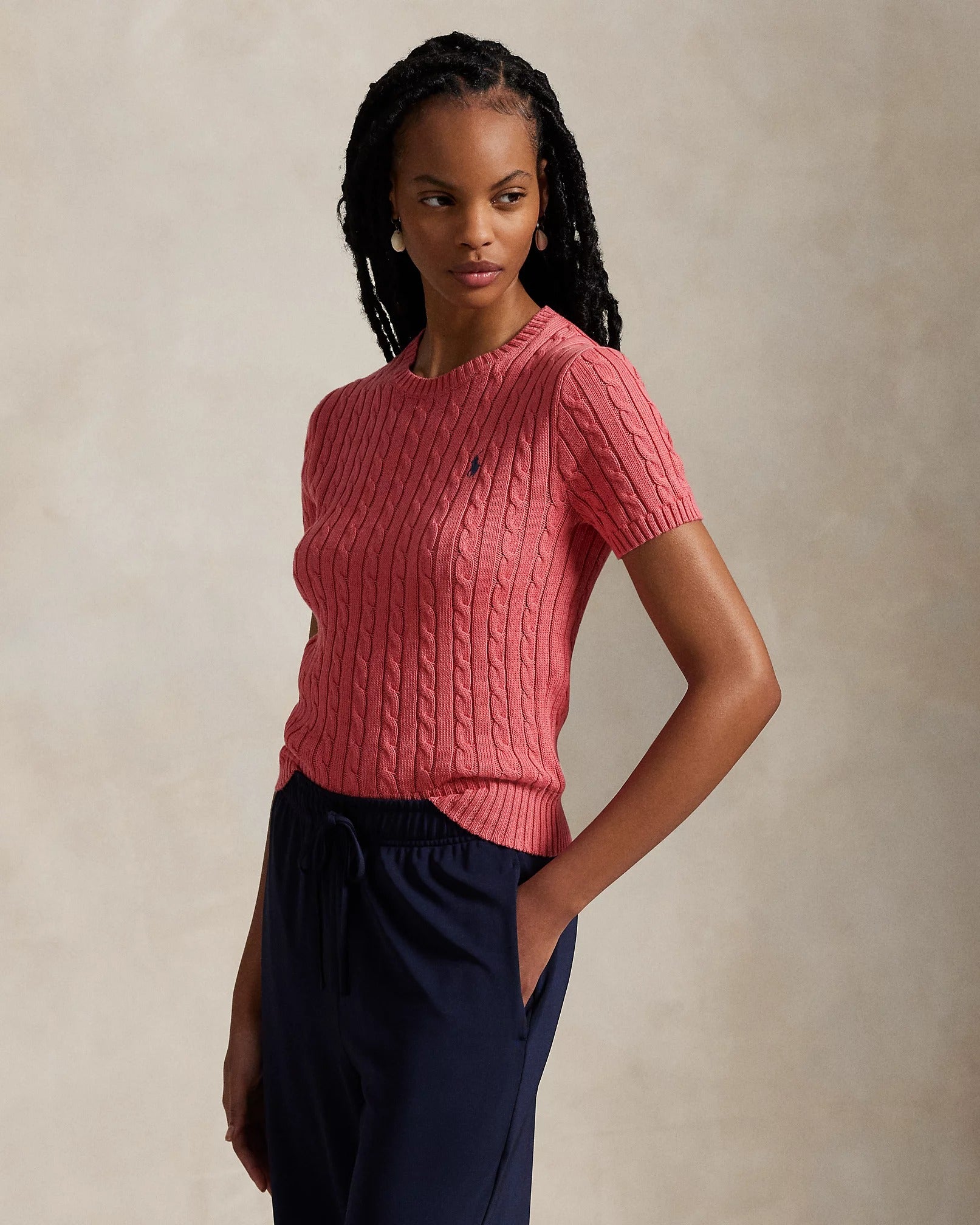 Ralph Lauren Pullover | Kurzarm-Pullover mit Zopfmuster